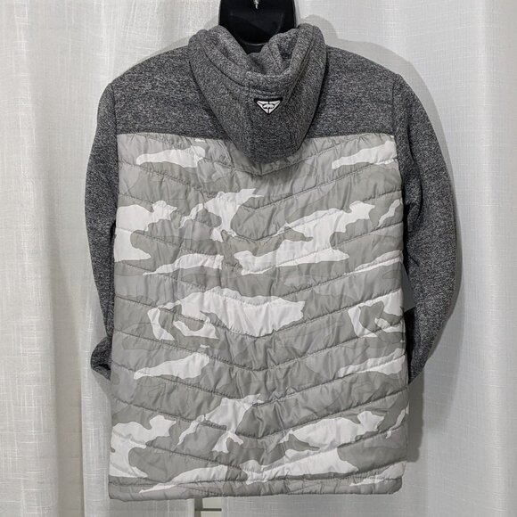 Mens Ecko Unltd Camo Quilted Zip-Up Hooded Jacket Size Small Gray - Picture 6 of 9